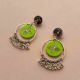 Light Green Oxidized Jhumka Bali Earrings
